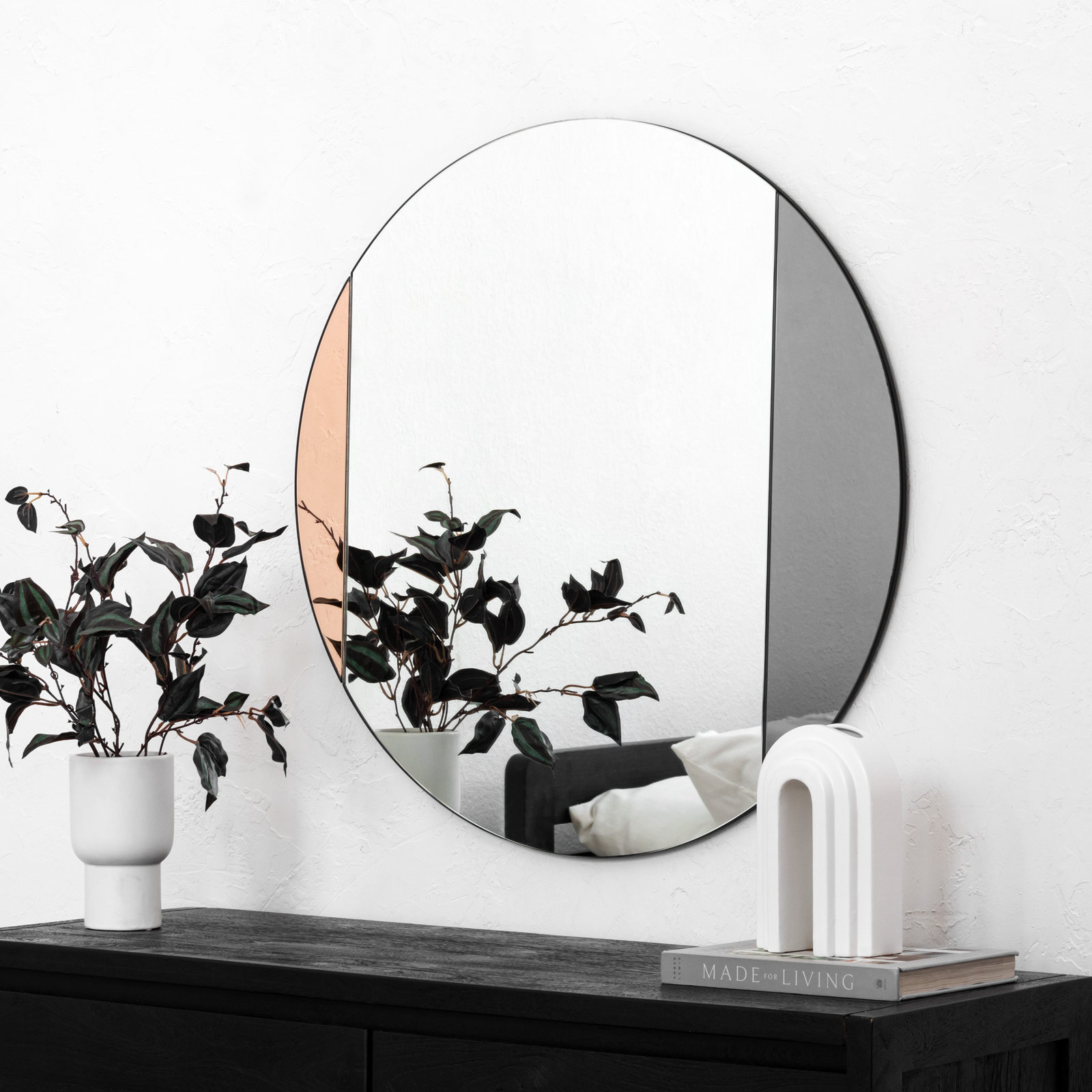 Namaste Accent Mirror, 29.5" x 29.5", Rose Gold, Smoke