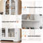 70 po - Armoire de rangement pour garde-manger 70 po - Présentoir moderne avec 4 portes en verre arquées et tablettes réglables, organisateurs de placard polyvalents pour la cuisine, la salle à manger, le salon, blanc-322208114