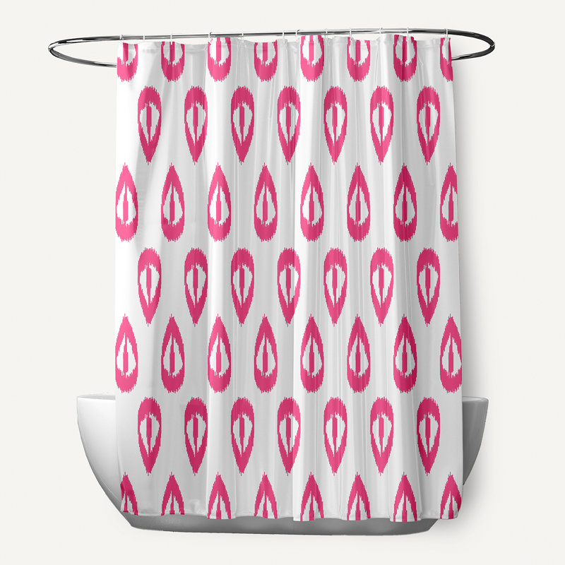 Rideau de douche Dalonta Ikat Tears, Rose