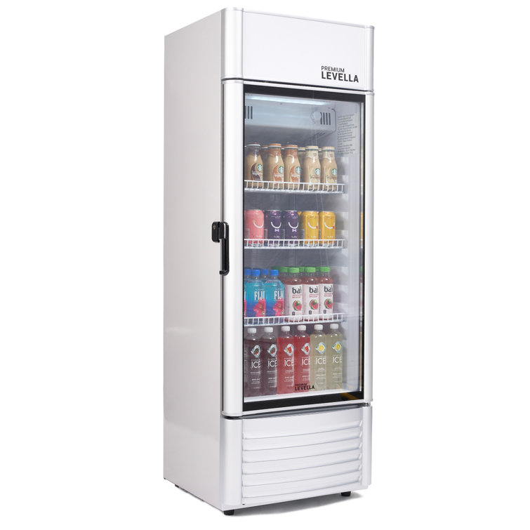 2 glass door refrigerator Double Door Beverage Cooler Sliding Doors Full  Size