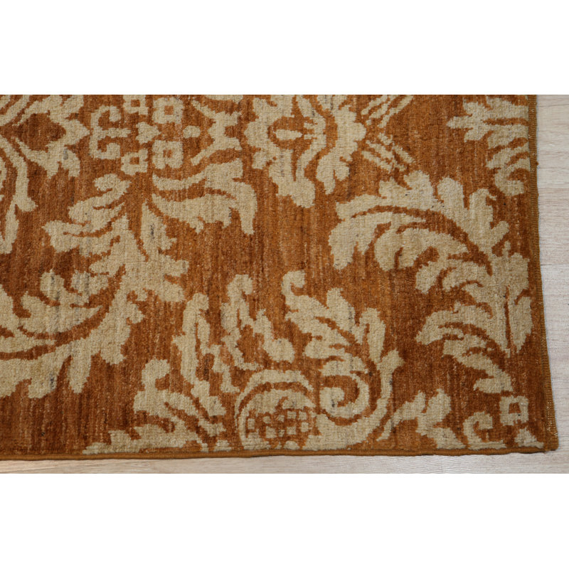Tapis rectangulaires modernes et élégants en laine de coton damassé noué à la main beige brun ivoire