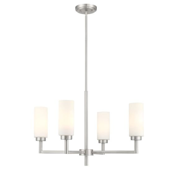 Lustre 4 lumières Oreane, E12/candélabre, Oui, Nickel brossé