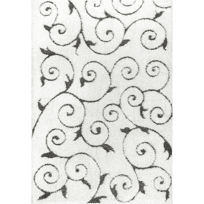 Tapis beige à motif floral Nichole, Rectangle 6 pi 7 po x 9 pi