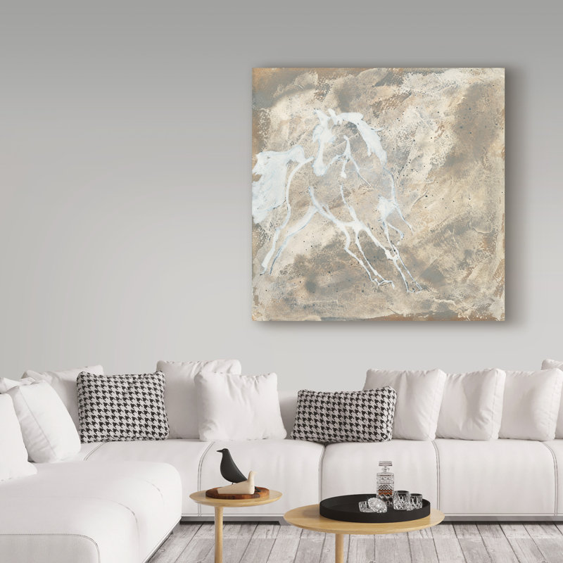 « white cheval i », reproduction de peinture à l’acrylique sur toile tendue, H 35 po x l 35 po x P 2 po