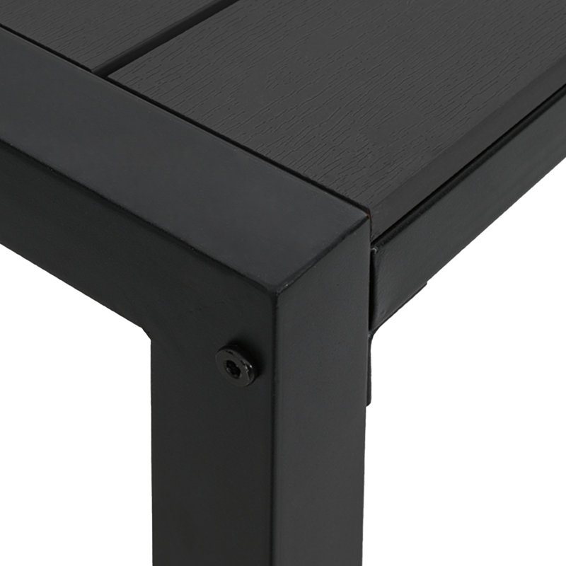 2 - Person Patio Dining Set with Rectangular Table, Black