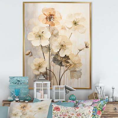 " Minimalism Beige Geraniums V "