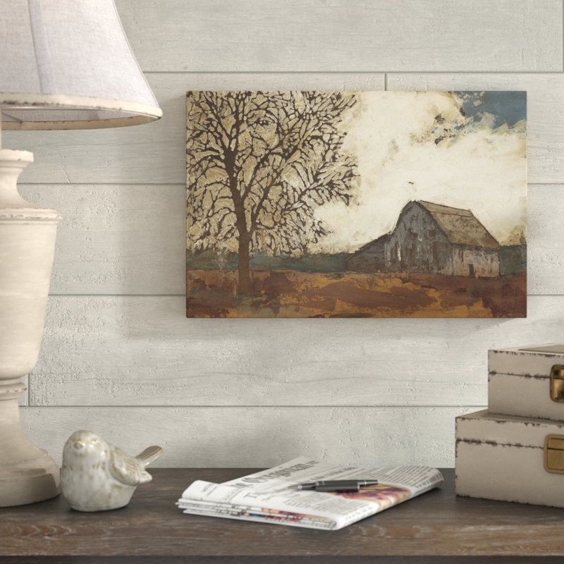 Erstwhile Barn II - Wrapped Canvas Painting, 20cm H x 30cm W 
