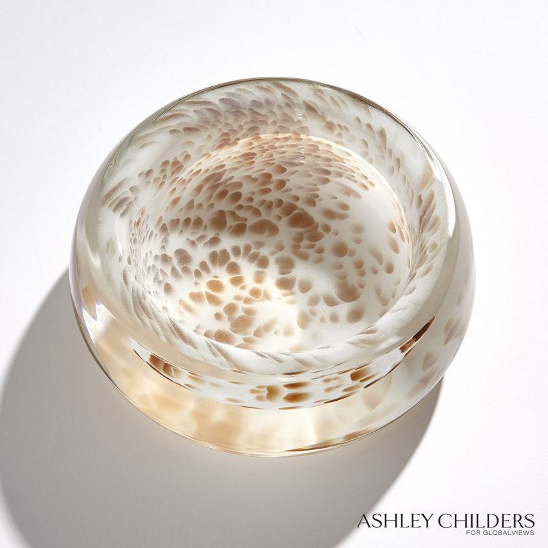 Ludlow Bowl-Brown Spots-Lg, 3.75" H x 10" W x 10" D