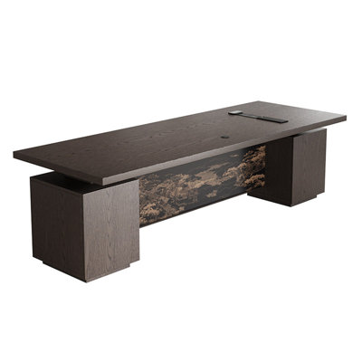 Light Luxury Solid Wood Executive Office Desk, Dual Cabinet Design with Large-Capacity Drawer Storage, Suitable for Multiple Scenarios