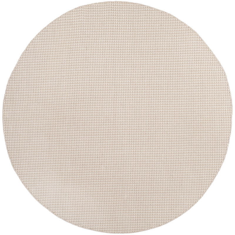 Bester Hand Woven Cotton Solid Color Rug, Round 4'