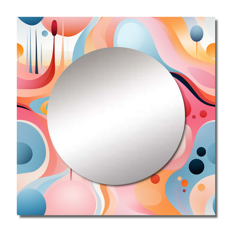 Rose Fusion Abstractions In Motion - Décoration murale moderne Mid-Century, 23 po x 23 po