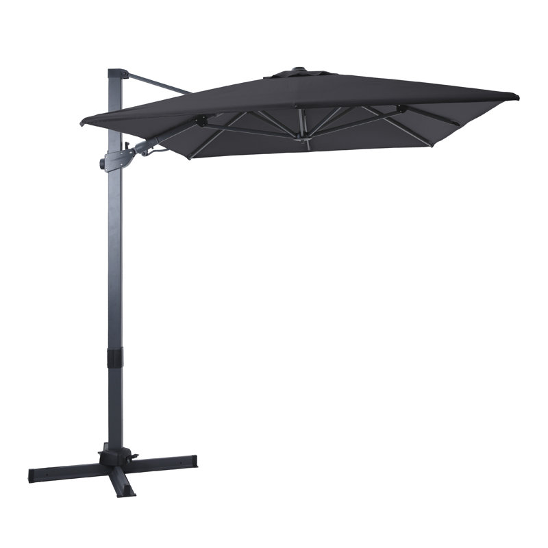 Briyelle 300 cm W X 200 cm D Cantilever Parasol with Manual Lift, Grey, Grey