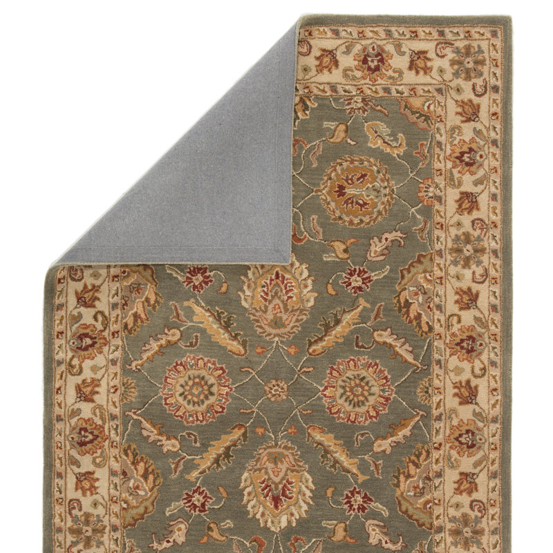 Jaipur Living Callisto Handmade Floral Green Beige Oval Area Rug, Oval 8' x 10'