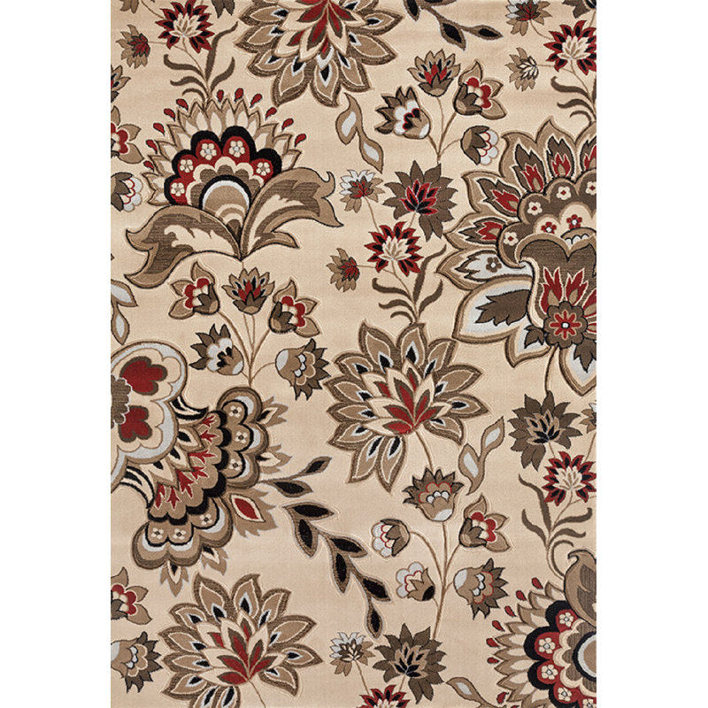 Tapis crème / beige / brun Demaris, Rectangle 3 pi 9 po x 5 pi 9 po