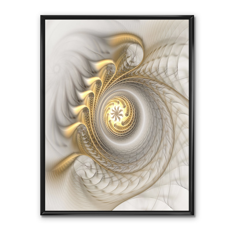 «Glowing Fractal with Recursive Curves», reproduction d'impression sur toile, Toile avec cadre noir