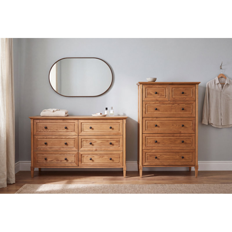 Solid Wood 47.25 " W 12 - Drawer Dresser, Yellow