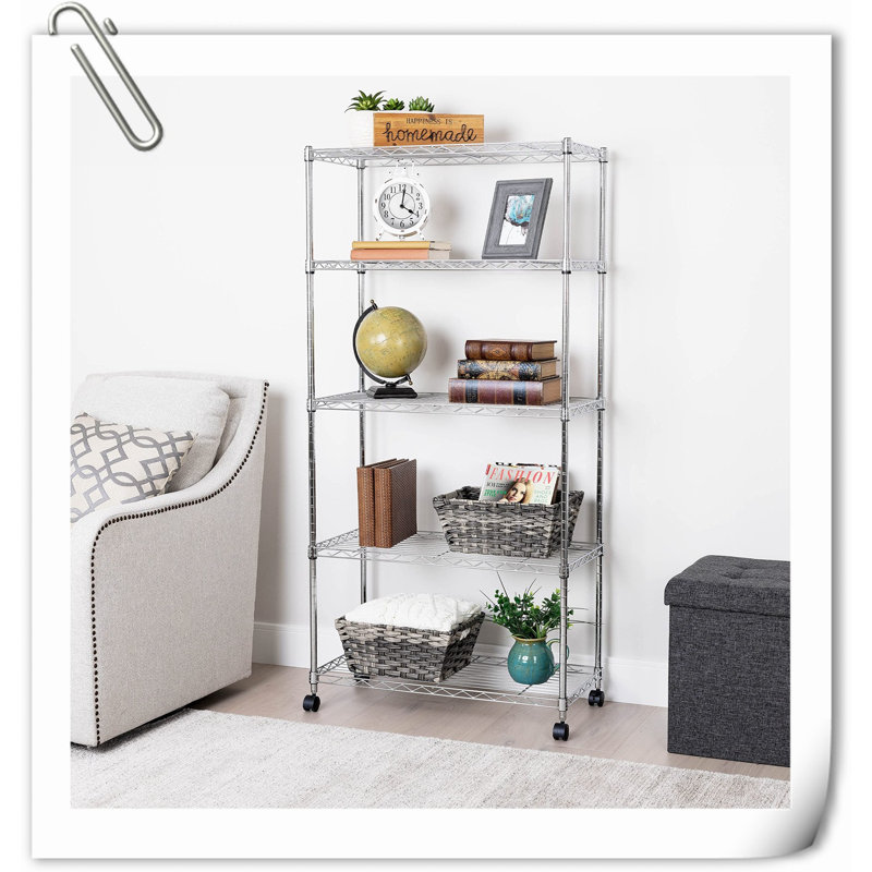 Étagère de rangement en métal l 30 po, H 60 po x l 30 po x P 14 po, Blanc