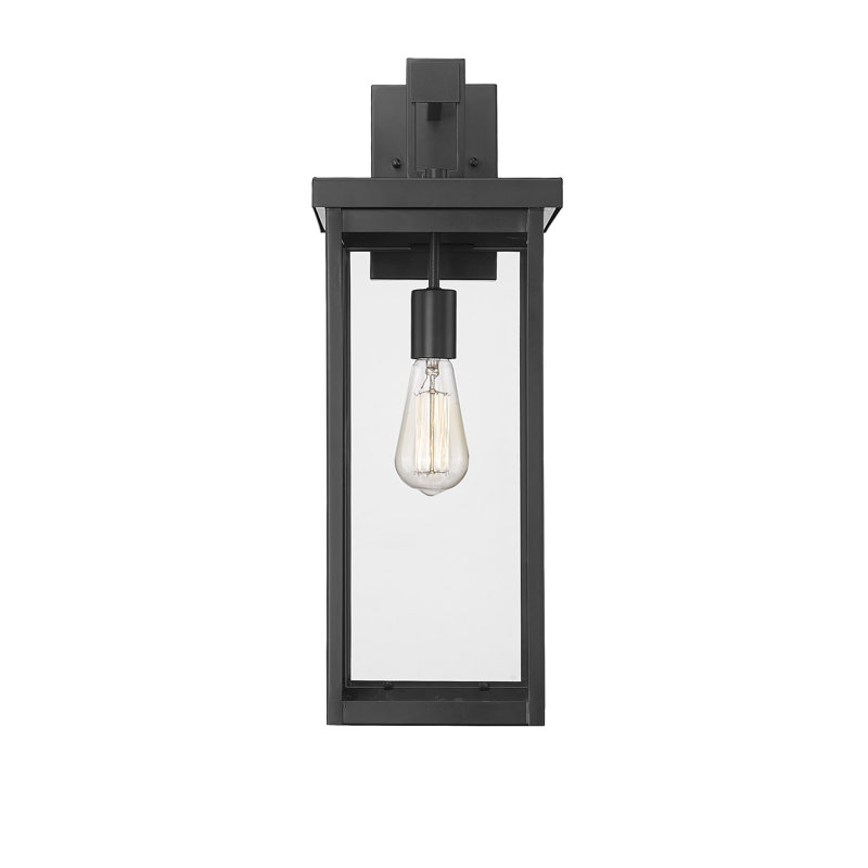 Barkeley Tall Steel Outdoor Wall Sconce, Powder Coated Black, 22" H x 8" W