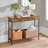 100Cm 2 Tier Rustic Console Table with 2 Drawers and Storage Shelf Entryway Living Room