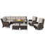 Ensemble de conversation modulaire en osier avec foyer d'extérieur, foyer, coussins et coussins Dahlyla-1879353887-1879353872
