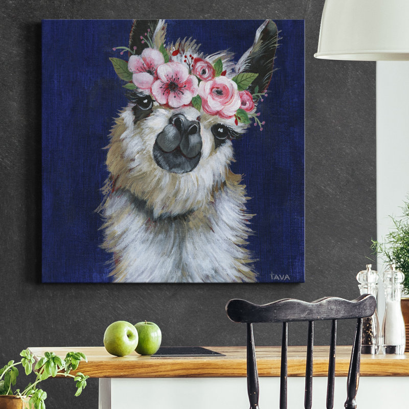Lady Llama - reproduction sur toile tendue, H 32 po x l 32 po x P 1 po