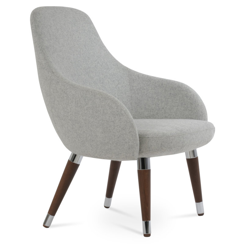 Gazel Arm Lounge Wood in Wool, Dark Gray