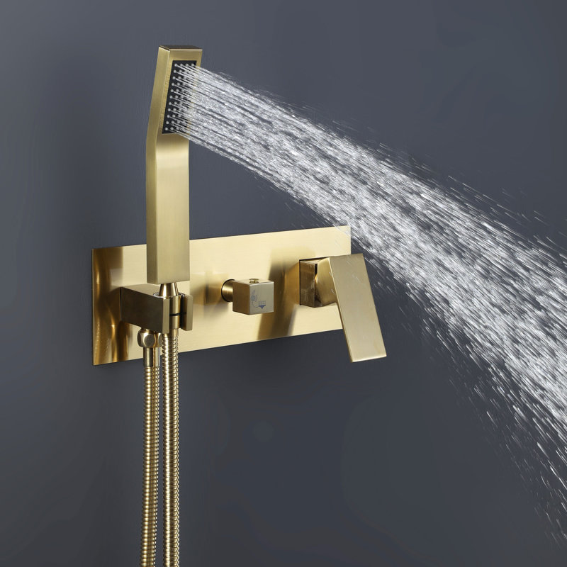 10” Solid Brass Pressure Balanced Complete Shower System with Rough-in Valve