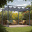 Pergola rétractable en acier de 11,5 pi x 11,5 pi avec auvent de protection contre les rayons UV, parfaite pour les terrasses et les barbecues