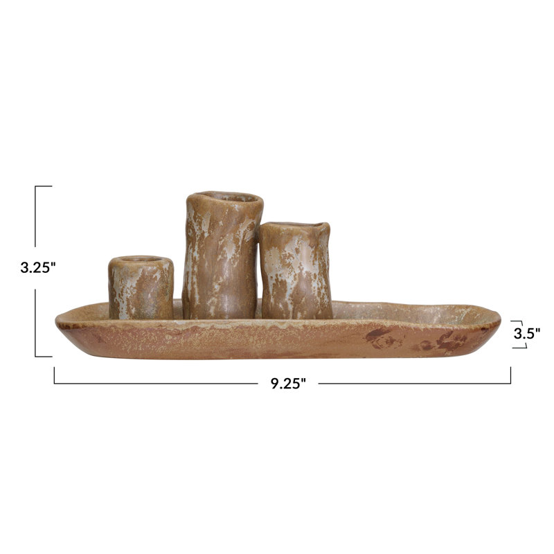 3.25'' H Stoneware Tabletop Candlestick