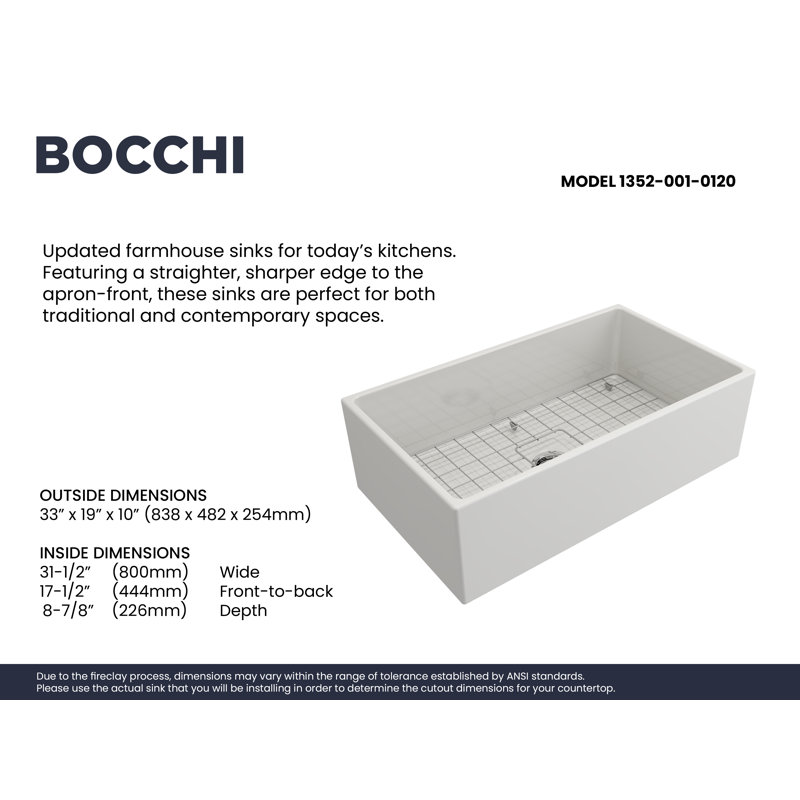 33'' L Mounting / Installation Required Kitchen Sink