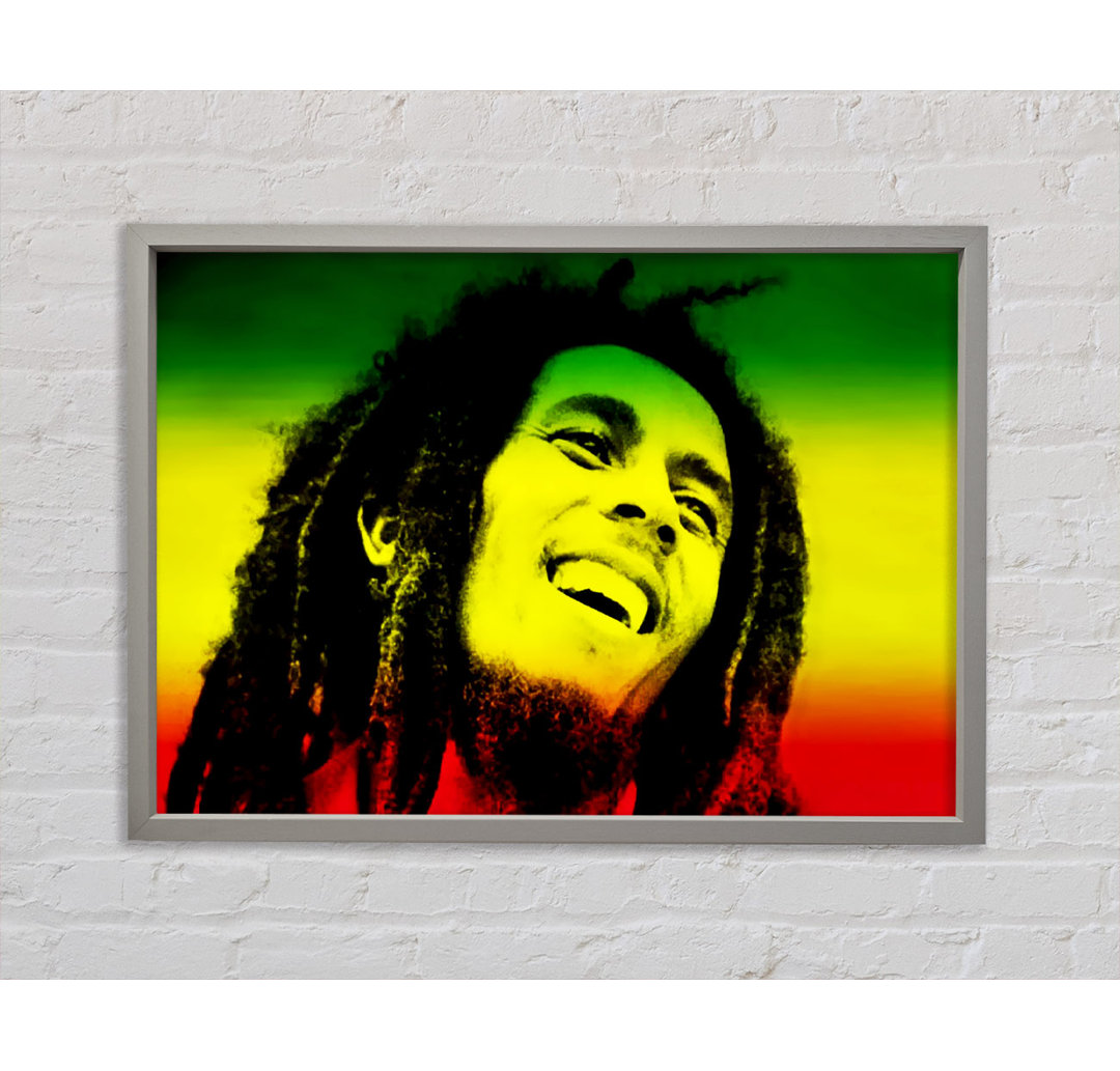 Bob Marley Rasta Colours - Einzelner Bilderrahmen Kunstdrucke auf Leinwand