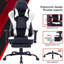 Fauteuil de jeu, fauteuil d'ordinateur ergonomique avec appui-tête et accoudoirs en 2 dimensions, fauteuil de détente électronique avec fonction de massage par vibration, fauteuil de compétition