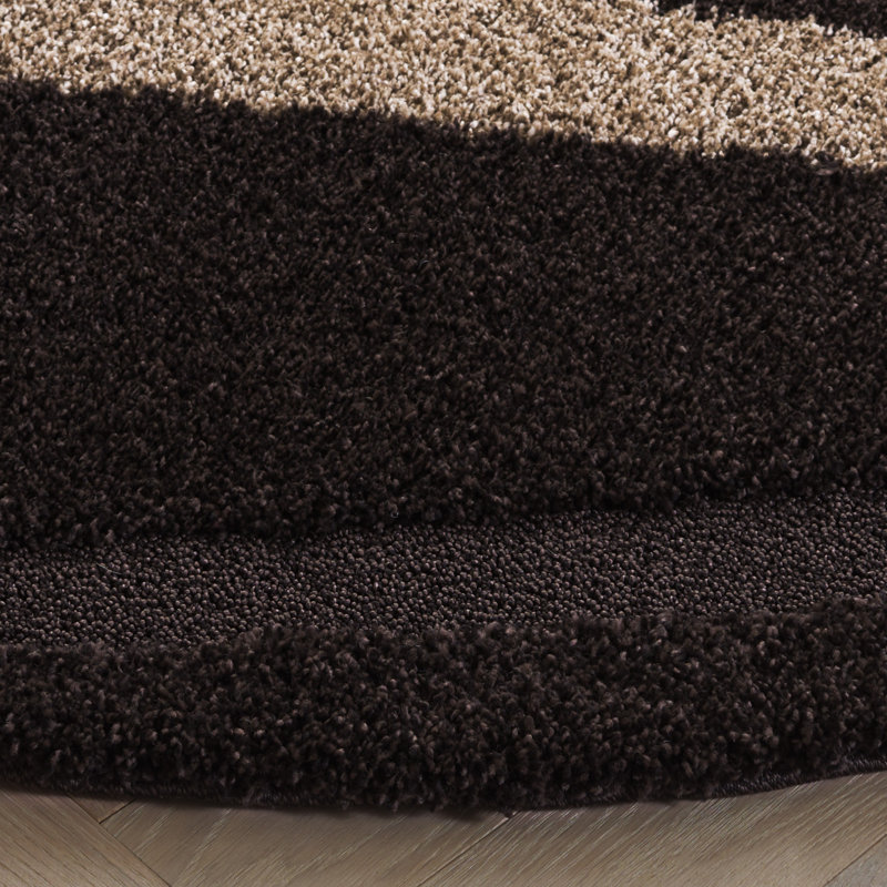 Angle Shag Performance Abstract Rug, Round 6'7"