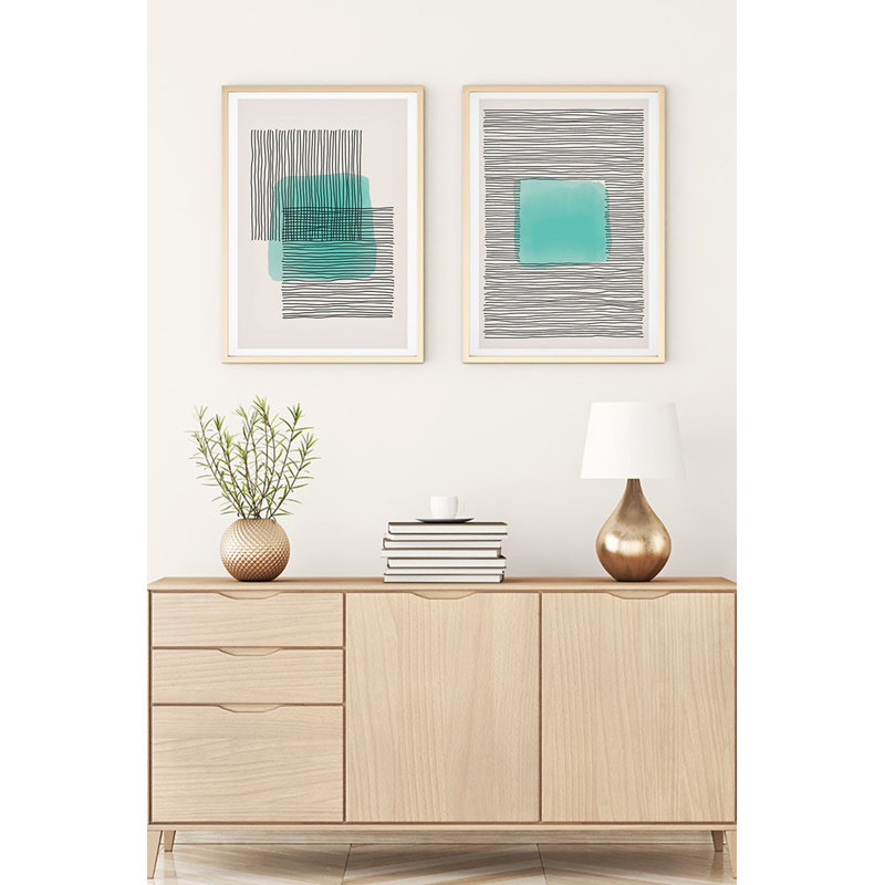 Élégantes peintures décoratives en panneau de fibres à densité moyenne (2 pièces), 7,9 po x 11,8 po chacune | 100% panneau de fibres à densité moyenne avec une épaisseur de 0,12 pouce, cadre en bois massif à 100% avec une épaisseur de 1,0 pouce | Décoration murale élégante pour le salon, la chambre à coucher et le bureau