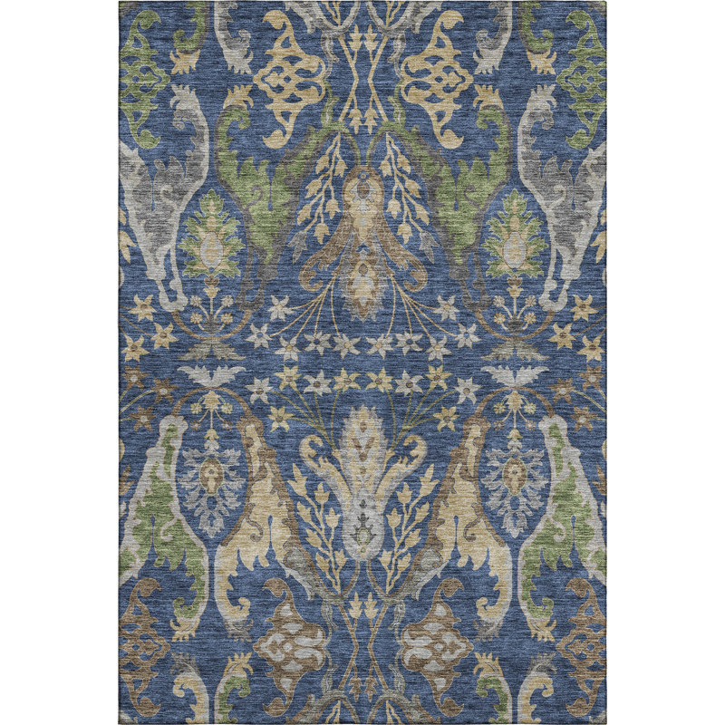 Premium Machine Washable Gurubaksh AMF1153 Global Rug, Rectangle 10 pi x 14 pi