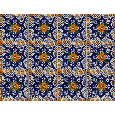 Carreau mexicain TalaMex Moris Talavera 9 pièces 4,2 po x 4,2 po