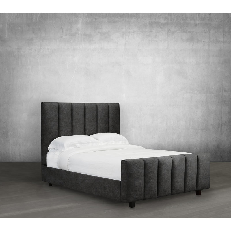 Lit plateforme en tissu d’ameublement, Pierre, Grand