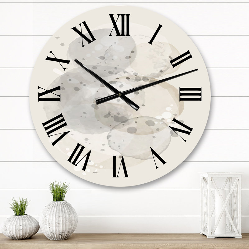 Abstract Composition Minimalistic Geometry V Wall Clock, Medium