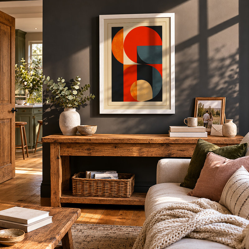Geometric Harmony Art Deco - Print, A4 - 29.7 x 21.0 cm, White