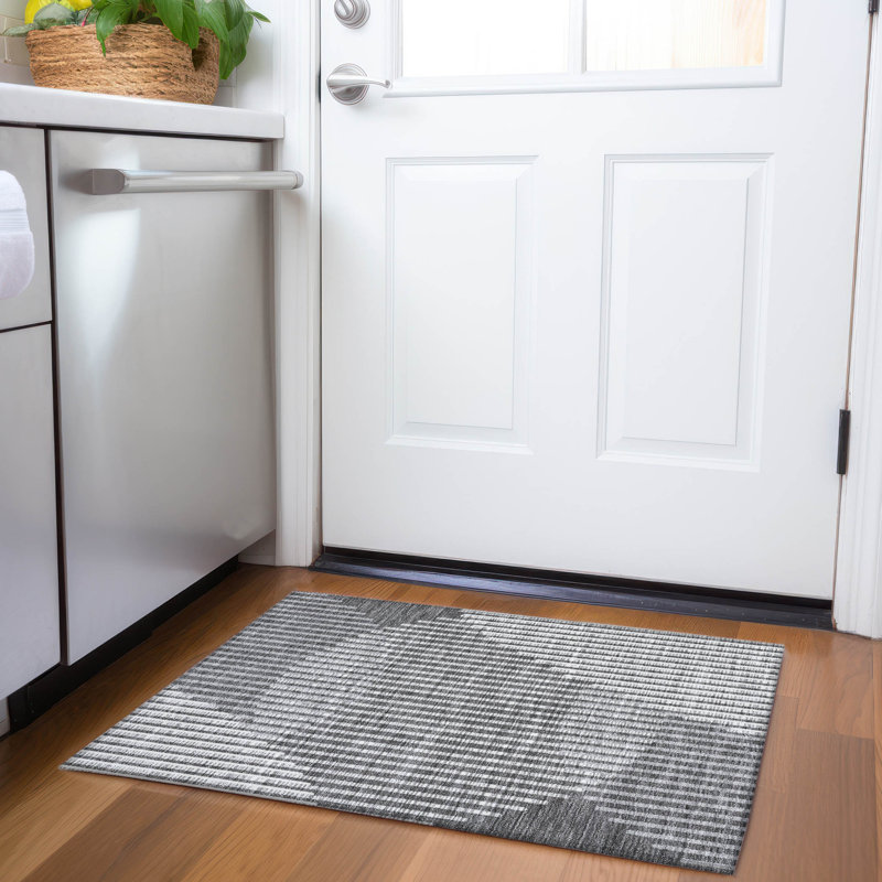Premium Machine Washable Corum AMF1001 Circles Rug, Rectangle 1'8" x 2'6"