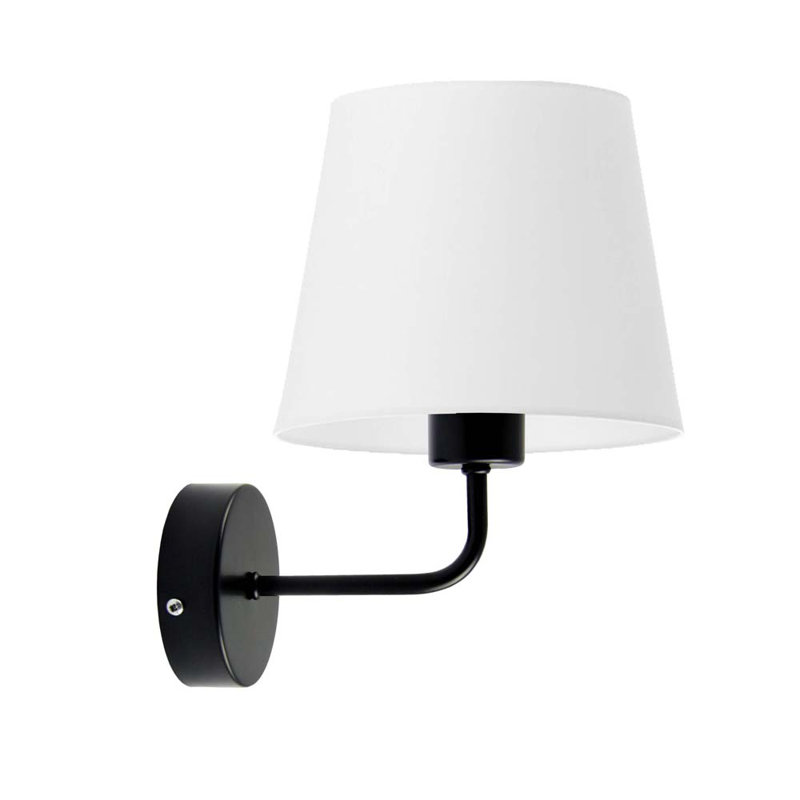 Aton Armed Sconce, Black, White