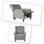 Wooden Frame Linen Recliner With Button Tufted Wingback-1502369484