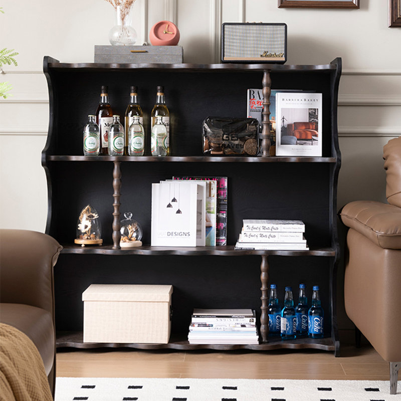 Bibliothèque rétro de style français, (3 tablettes) H 47,24 po x l 47,24 po x P 11,81 po