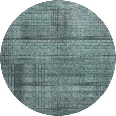 Premium Machine Washable Prisco Teal Rug
