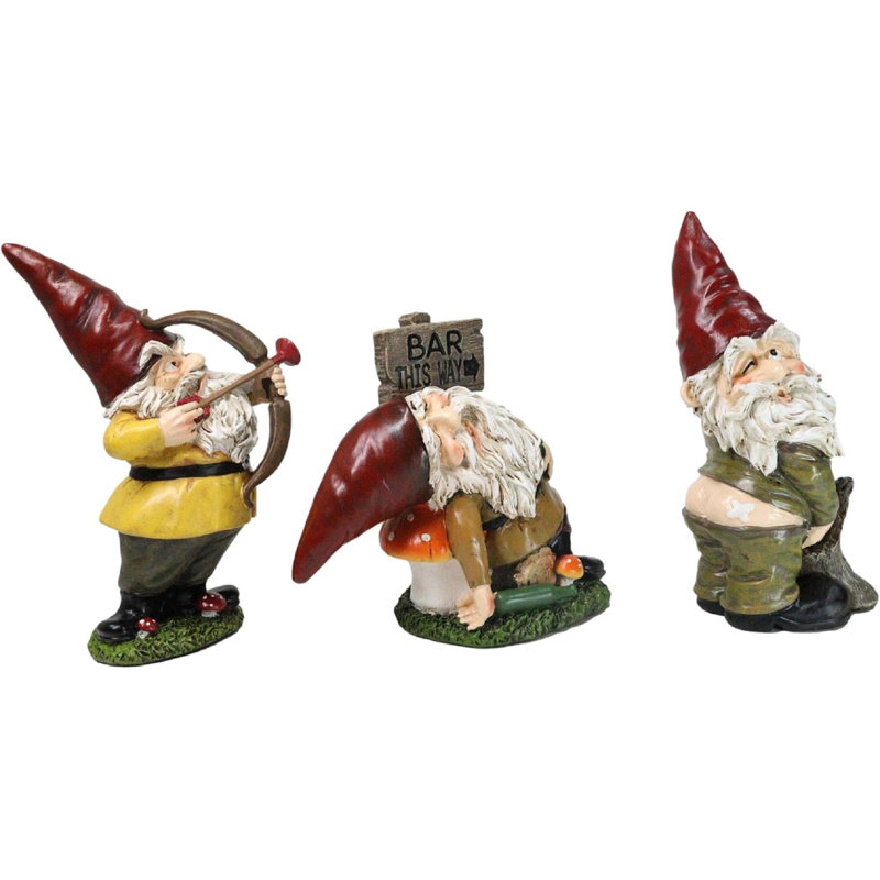 Ensemble de 3 gnomes de la forêt