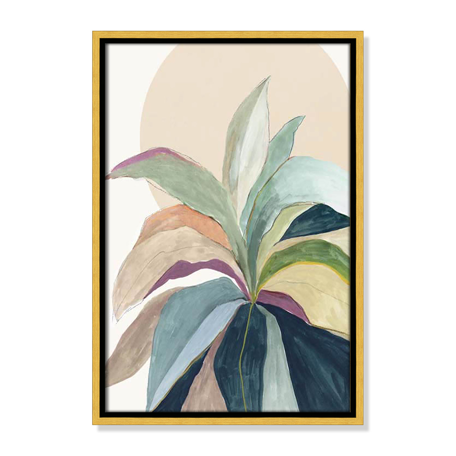 Sherbrooke Sunny Bright Leaves II by Asia Jensen Print, No Mat, Gold Floater Framed, 19.5" H x 13.5" W x 2" D