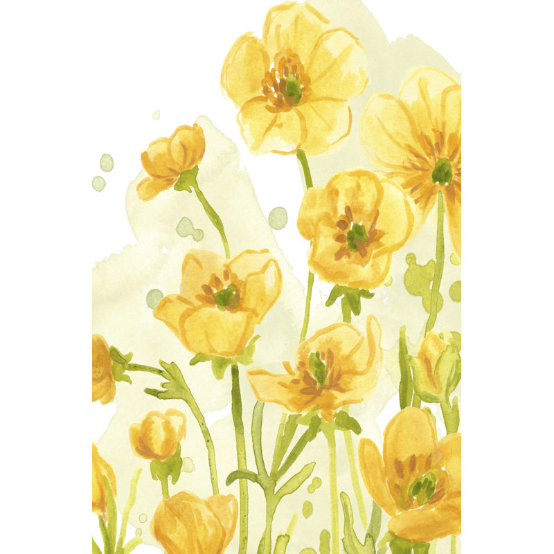 Sunshine Meadow IV - Wrapped Canvas Painting, 91cm H x 61cm W, Wrapped Canvas