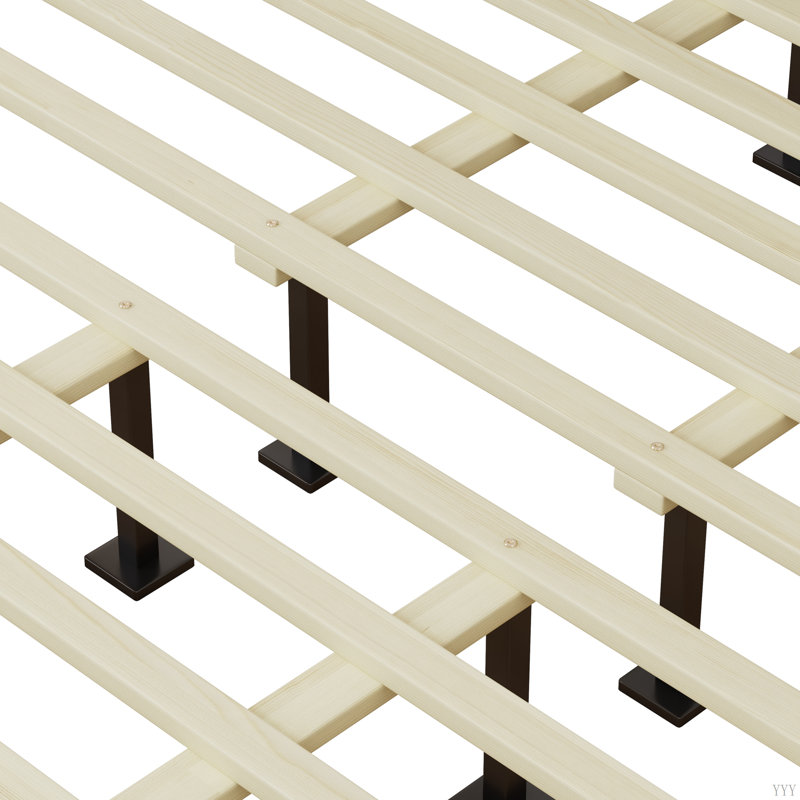 Solid Wood Platform Upholstered Headboard, King
