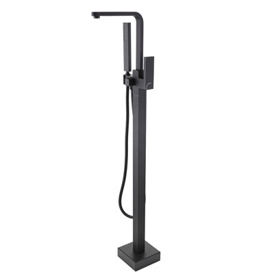 Freestanding Bathtub Faucet With Matte Black Shower And Advanced Handheld Spray Metal Unit