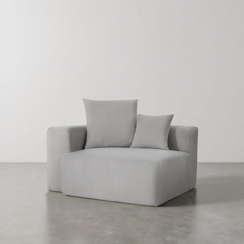 Upholstered Armchair, Light Grey